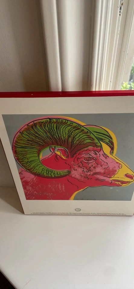 Vintage 1992 Andy Warhol "Bighorn Ram" Pop Art Poster - photo 2