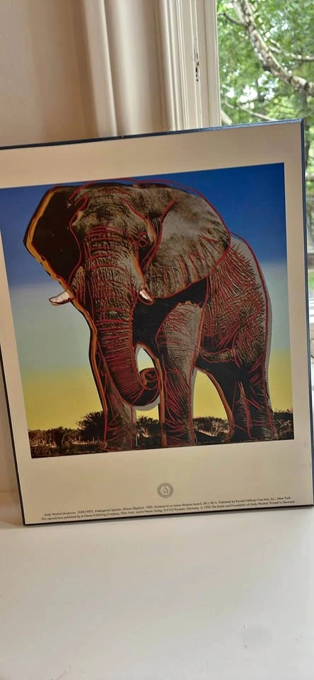 Vintage 1992 Andy Warhol "African Elephant" Pop Art Poster