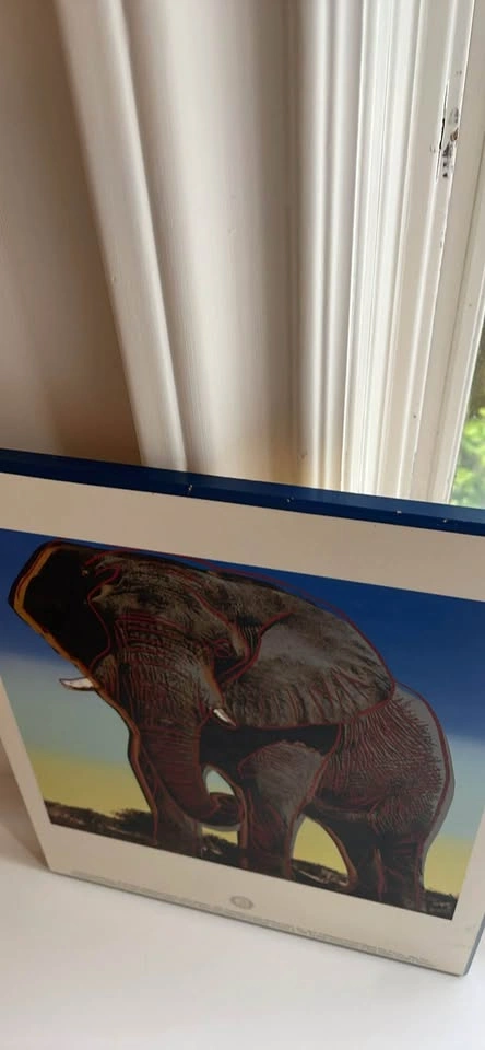 Vintage 1992 Andy Warhol "African Elephant" Pop Art Poster - photo 3
