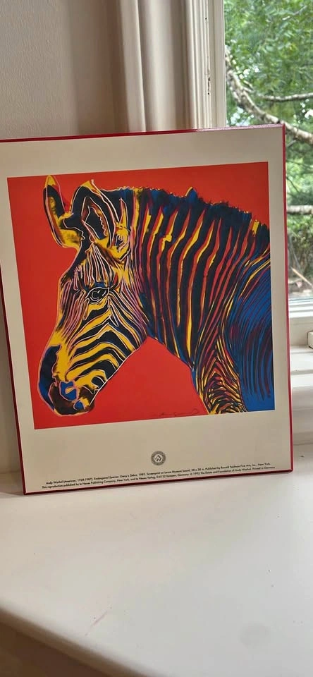 Vintage 1992 Andy Warhol "Grévy's Zebra" Pop Art Poster
