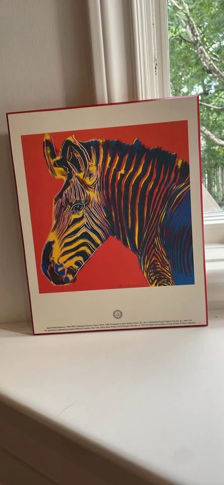 Vintage 1992 Andy Warhol "Grévy's Zebra" Pop Art Poster - photo 2