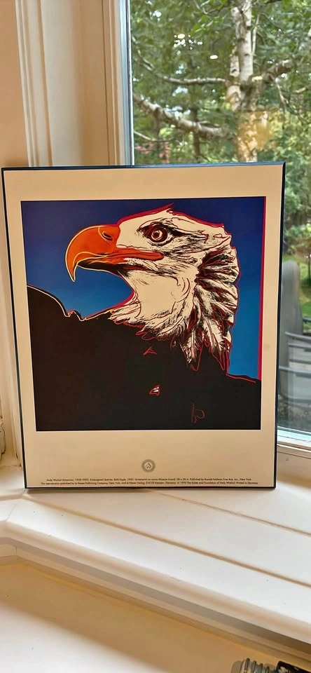 Vintage 1992 Andy Warhol "Bald Eagle" Pop Art Poster - Wood Bloc