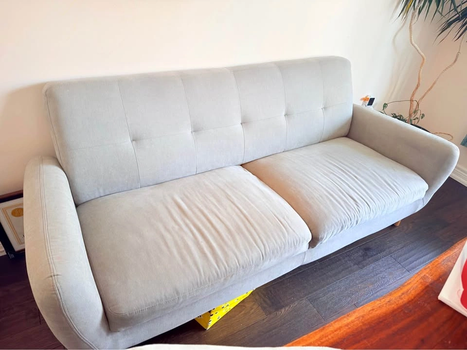 Light Grey Mid-Century Modern Sofa