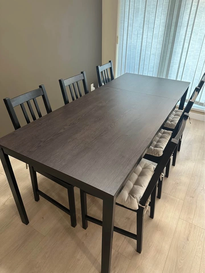 IKEA Extendable Dining Table + 6 Chairs