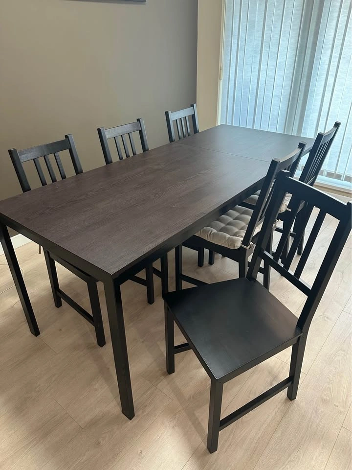 IKEA Extendable Dining Table + 6 Chairs - photo 2