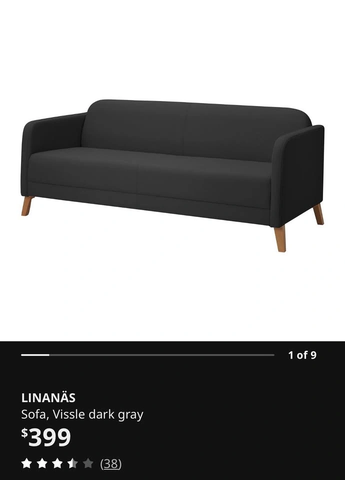 IKEA LINANÄS Sofa – Dark Gray - photo 3