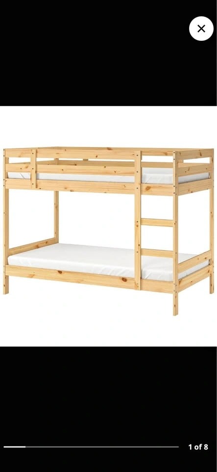IKEA MYDAL Bunk Bed + 2 IKEA Mattresses