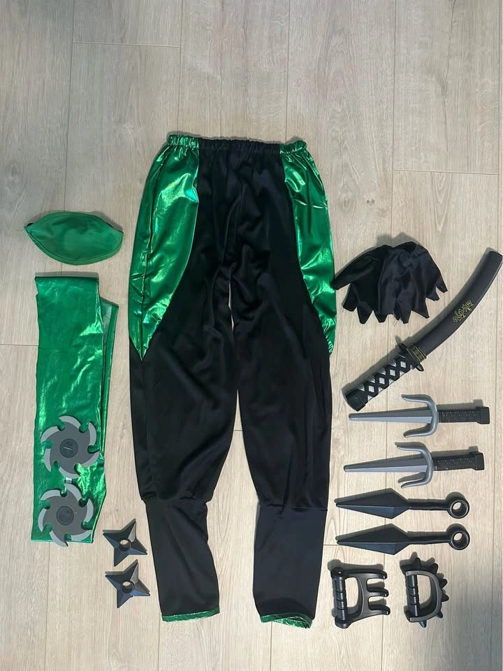 Boys Green Ninja Halloween Costume – Size M (8–10) - photo 3