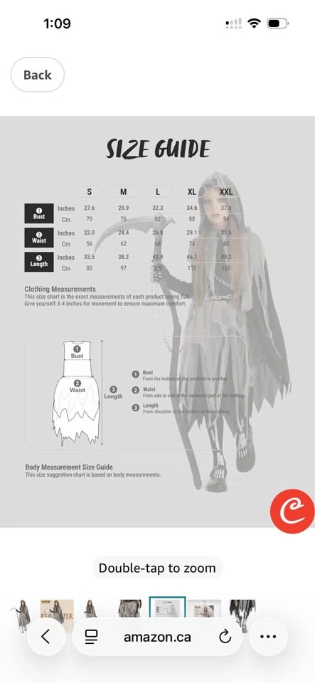 Girls Grim Reaper Halloween Costume – Size L (10–12) - photo 2