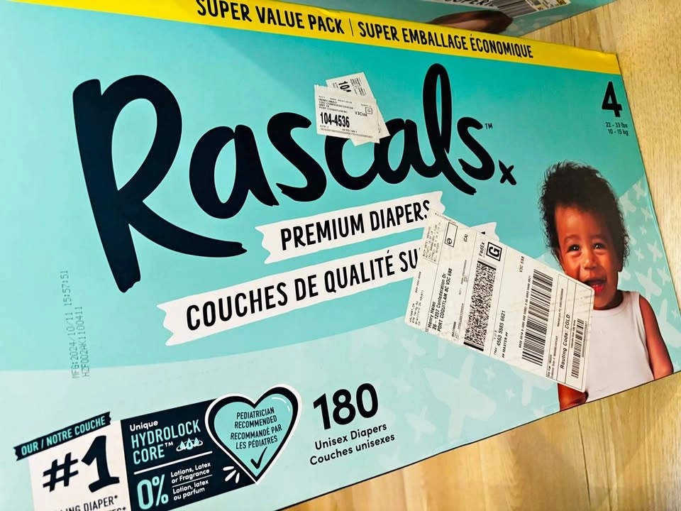 Brand new Rascals Premium Diapers Size 4, 180 Count