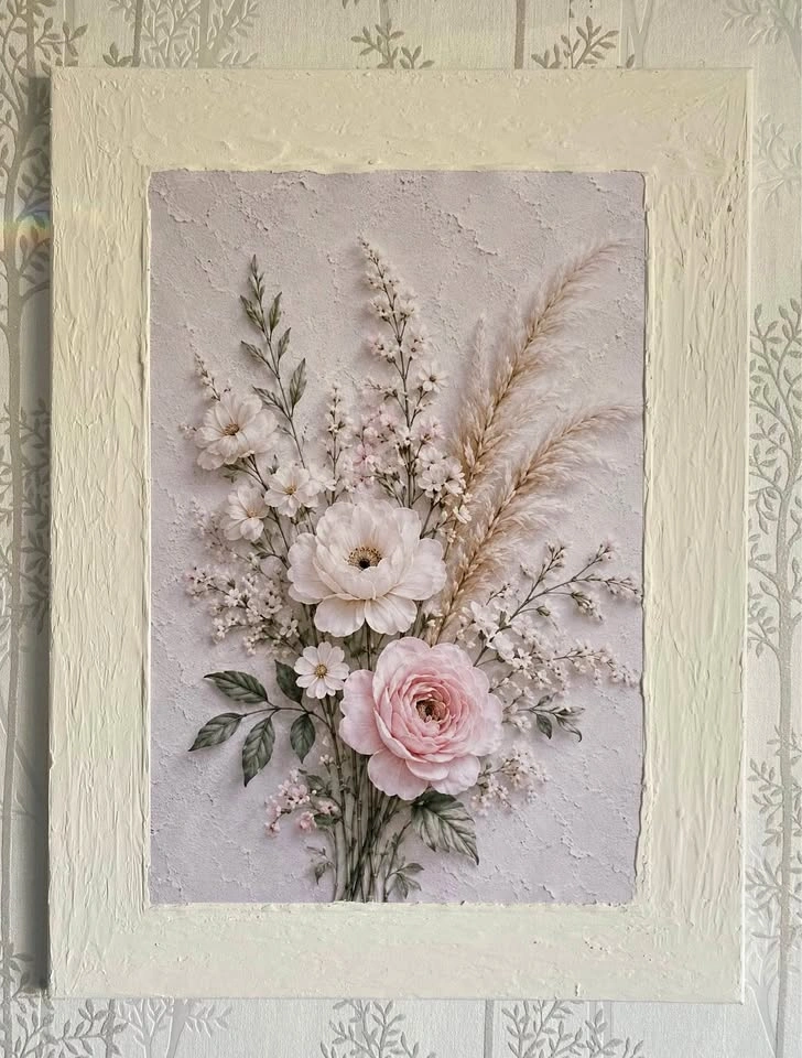 18” x 24” Mixed-Media Floral Wall Art canvas