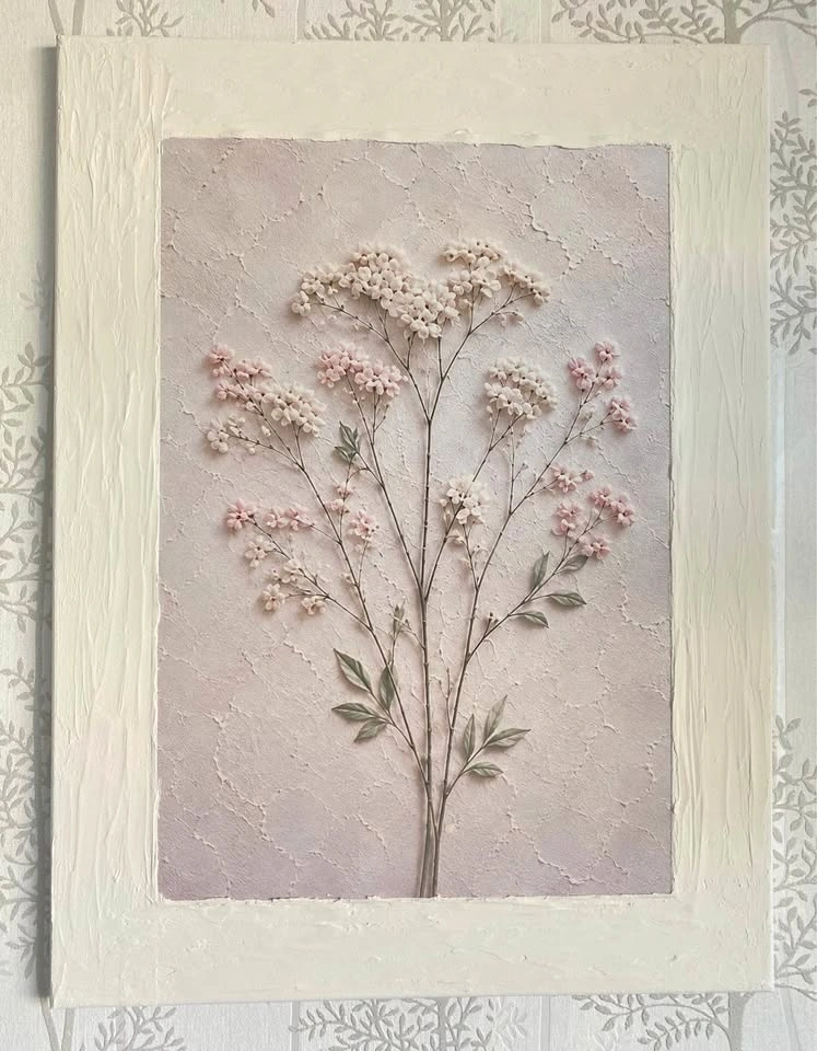 Beautiful Mixed-Media Floral Wall Art – 18” x 24”