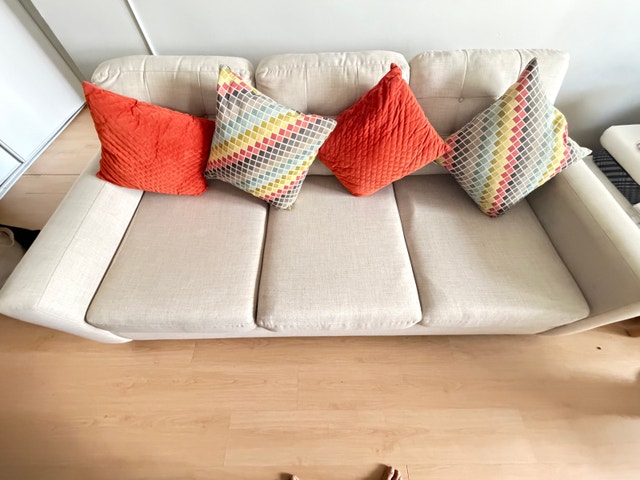 Modern Beige Fabric Sofa - photo 2