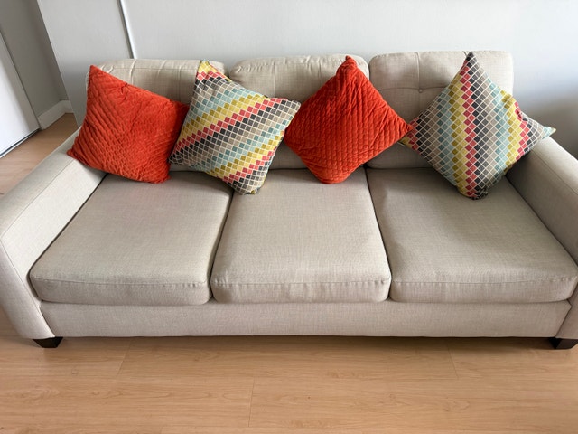 Modern Beige Fabric Sofa - photo 3