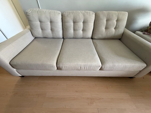 Modern Beige Fabric Sofa - photo 4