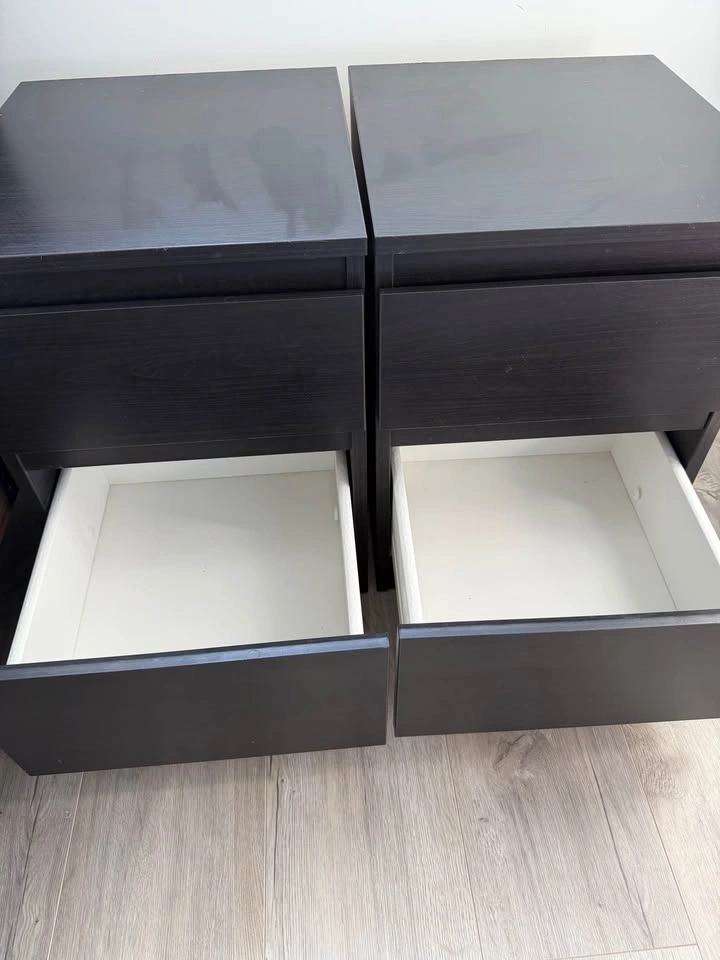 IKEA MALM 2-Drawer Chests - Black-Brown (Pair) - photo 2