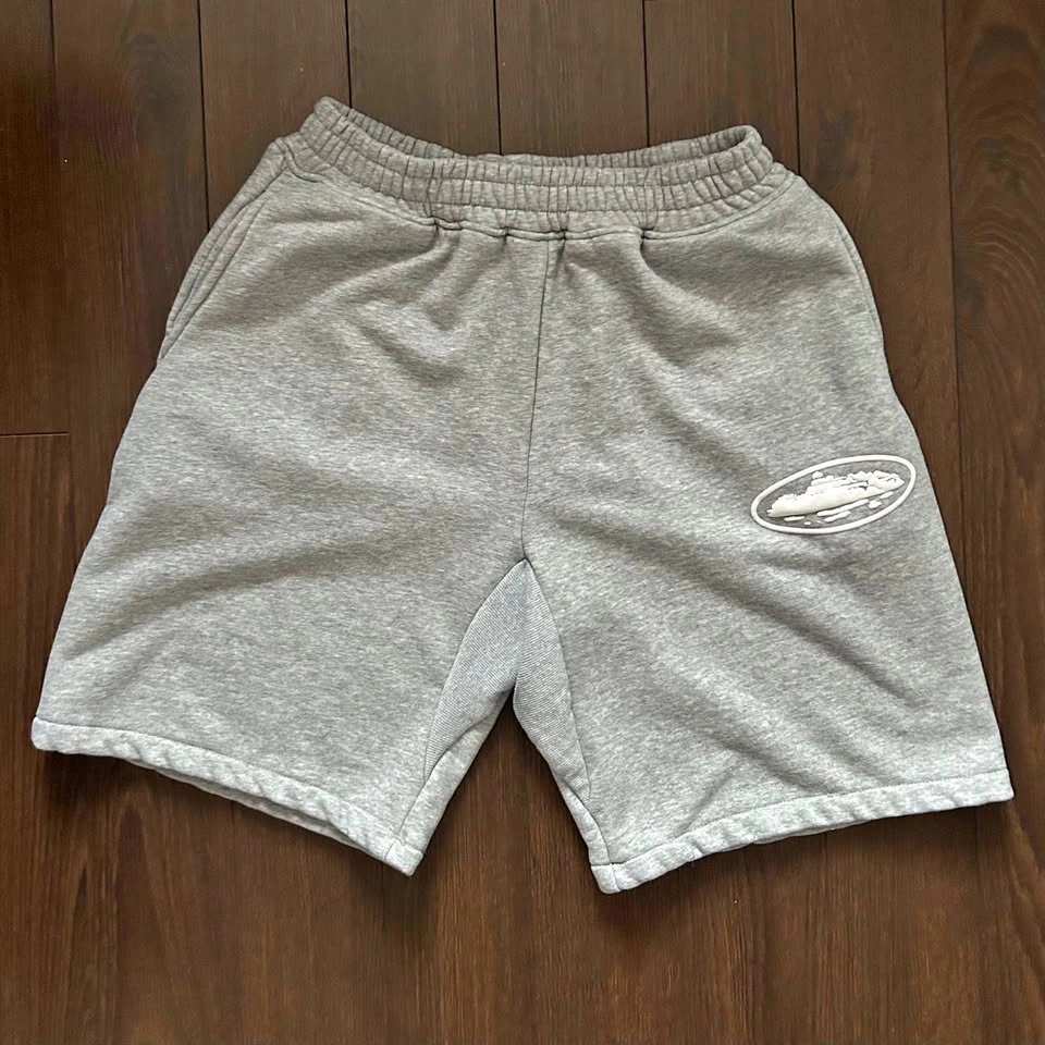 Corteiz Puff Print Island Shorts Grey (Size S)