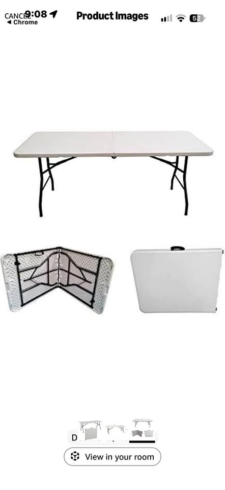 RELYPLAST Rectangular Plastic Folding Table