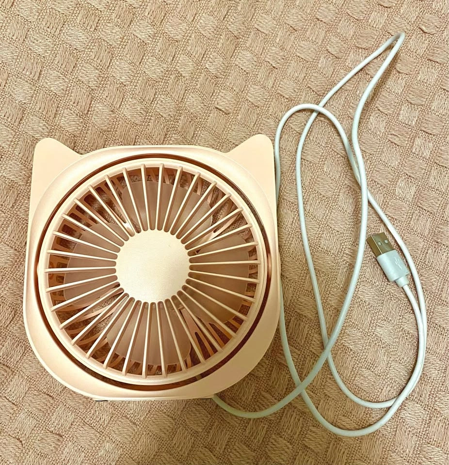 Cute Pink Cat Ear Mini Portable USB Fan