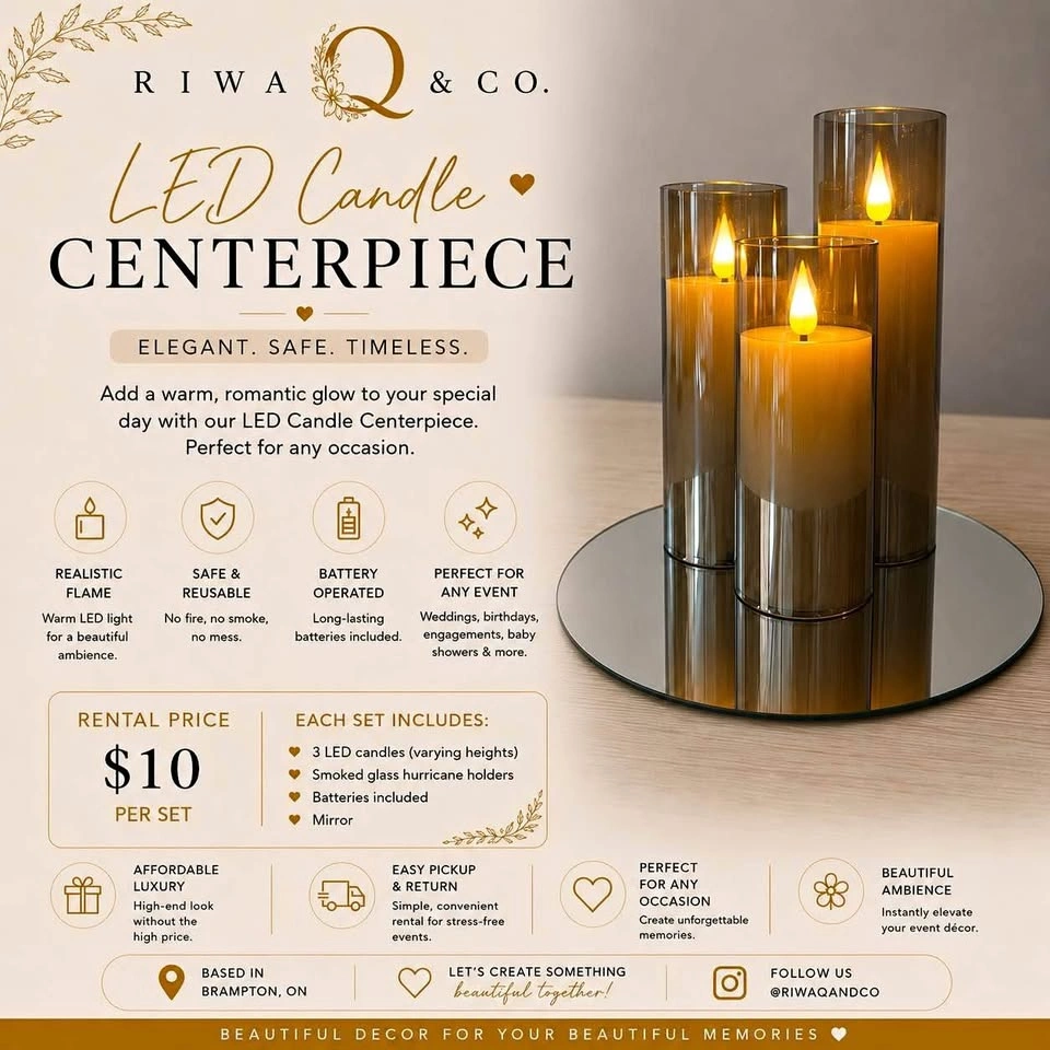 ✨ LED Candle Centerpiece Rental | $10/Set