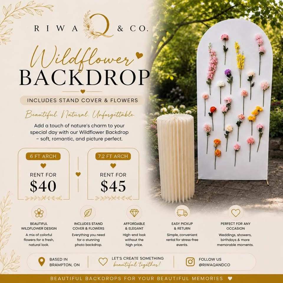🌸 Wildflower Backdrop | love is in bloom Rental