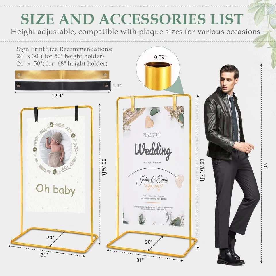 Gold Welcome Sign Holder - photo 3