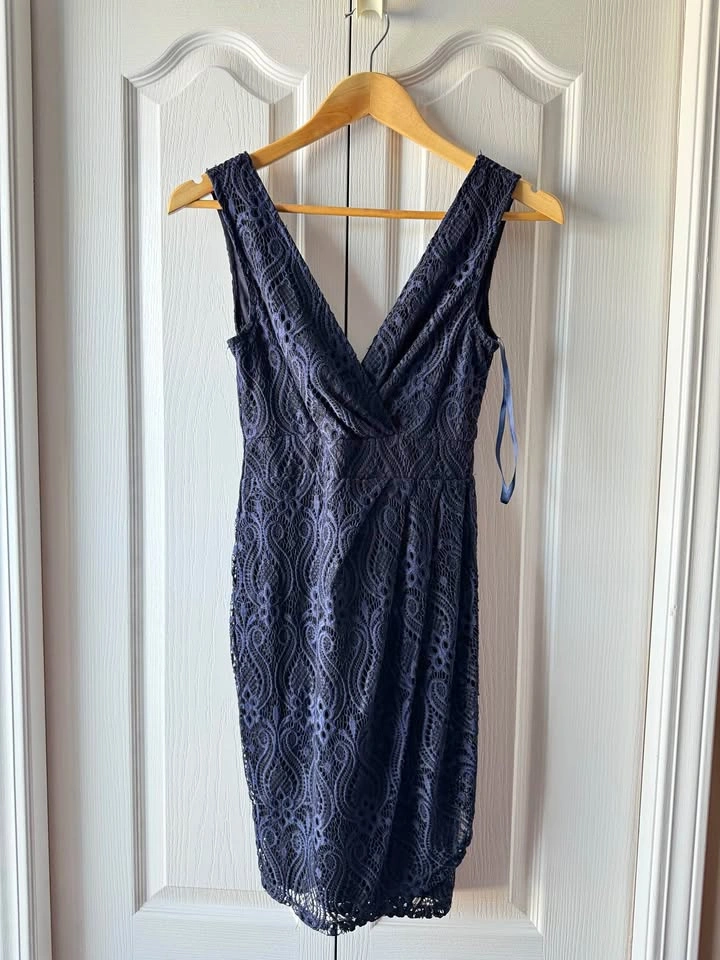 La Chateau Navy Lace Romper