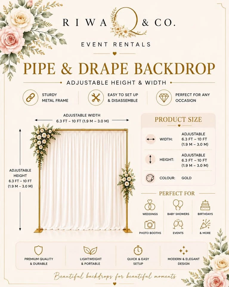 Gold Backdrop Arch Rentals for Weddings & Events - photo 5