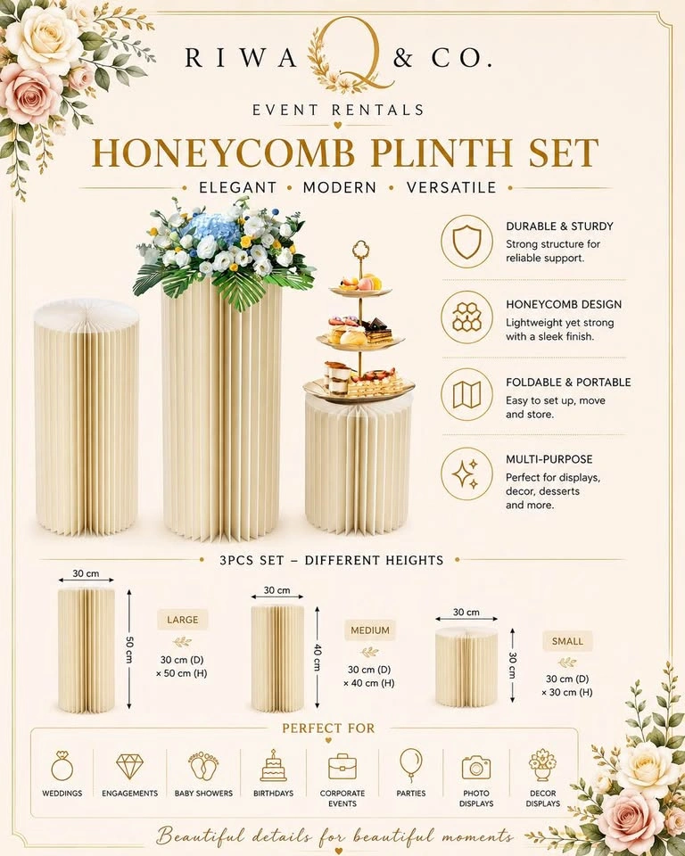Cake Display & Dessert Table Plinth Rentals | Honeycomb Plinth