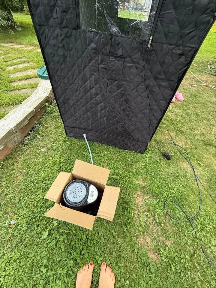 Portable 2-Person Steam Sauna Tent with Chair and Pot - photo 2