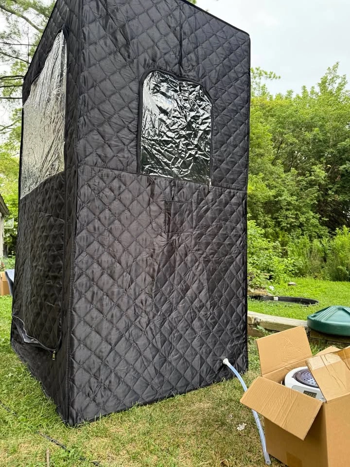 Portable 2-Person Steam Sauna Tent with Chair and Pot - photo 3