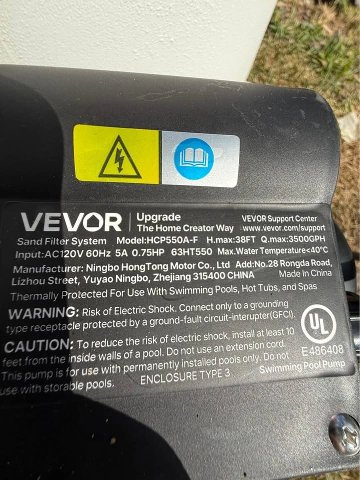 Sand Filter Pump for Above Ground Pools, 0.75 HP 3500 GPH - photo 5