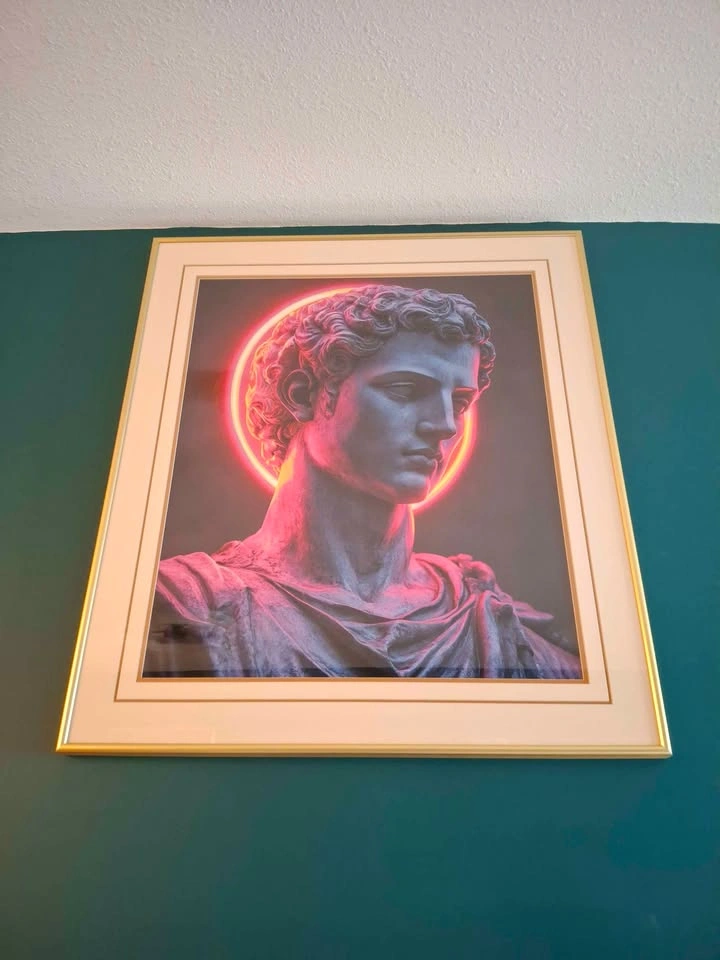 Large Gold Framed Artwork of Modern Renaissance - photo 2