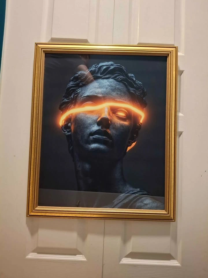 Large Gold Framed Artwork of Modern Renaissance - photo 3