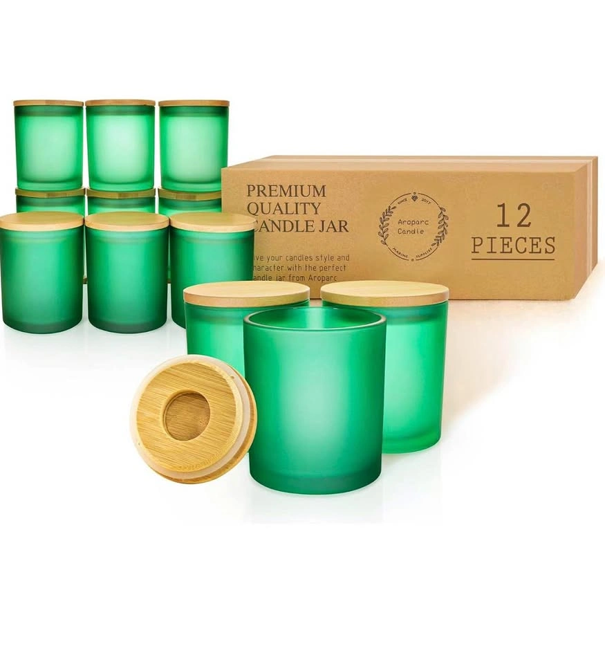 Aroparc 10 oz Candle Jars (12) Green