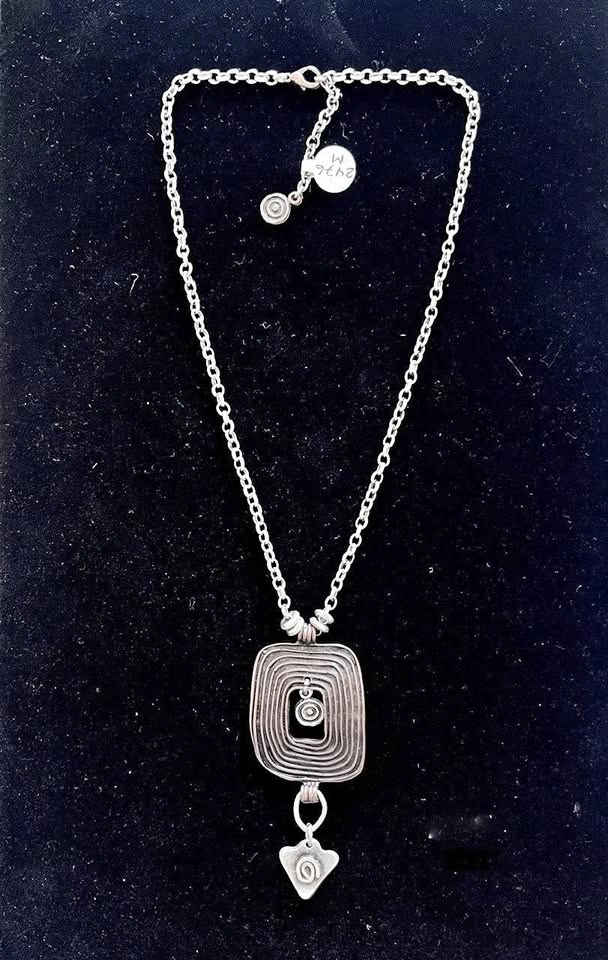 Necklace-Pewter, Silver Plated