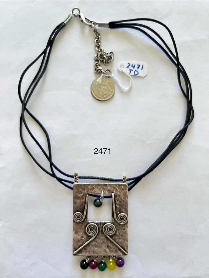 Necklace Pewter, Leather Cord