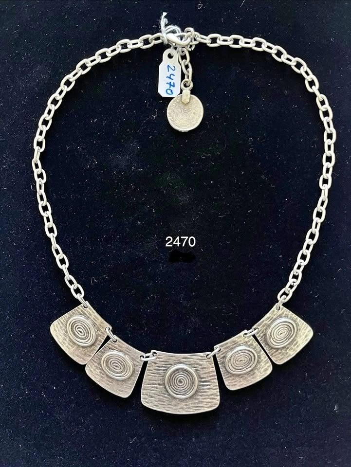 Necklace-Pewter, Silver Plated