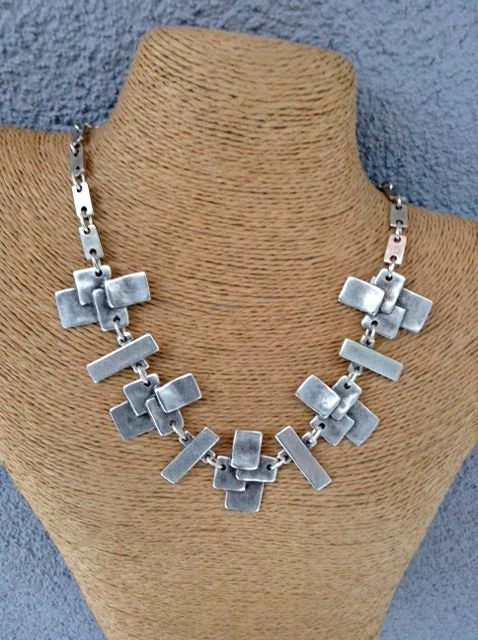 Necklace-Pewter, Silver Plated