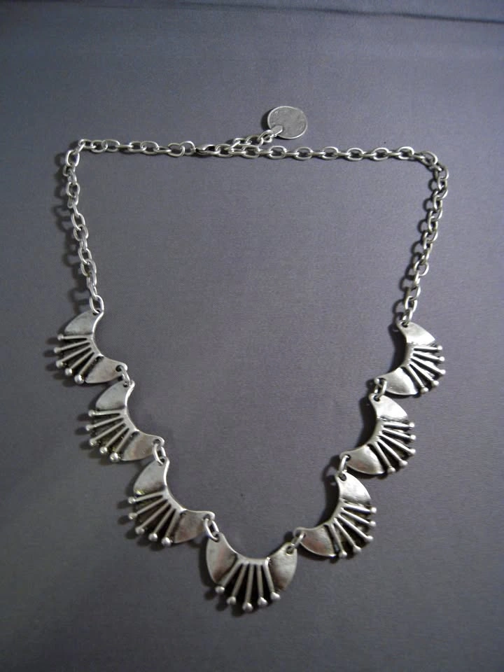 Necklace-Pewter, Silver Plated