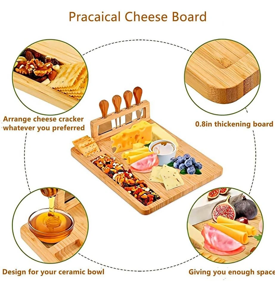 Bamboo Cheese Board and Knife Set