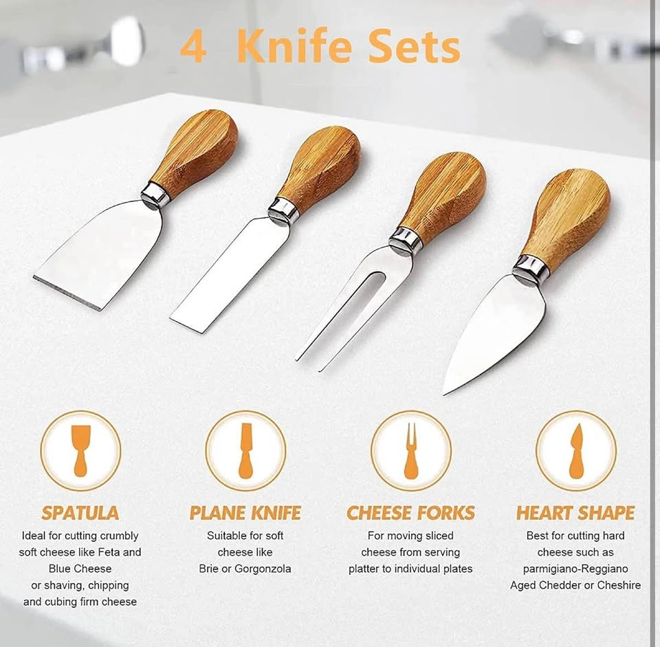 Bamboo Cheese Board and Knife Set - photo 3