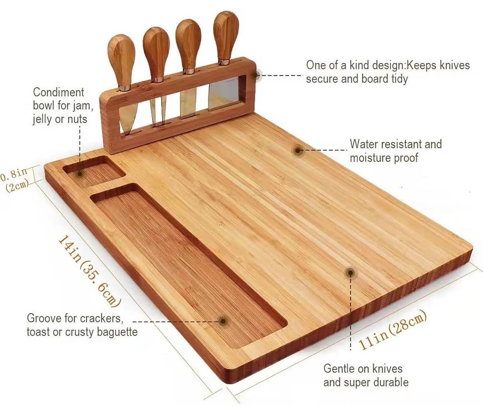 Bamboo Cheese Board and Knife Set - photo 4