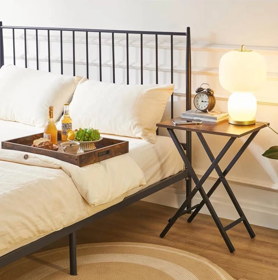 Foldable TV Tray, End Table with Removable Food Serving Tray - photo 2