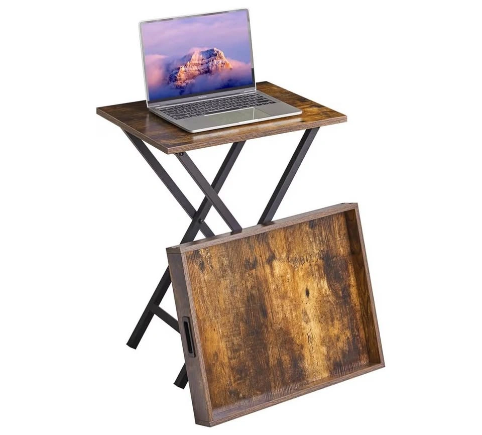 Foldable TV Tray, End Table with Removable Food Serving Tray - photo 4