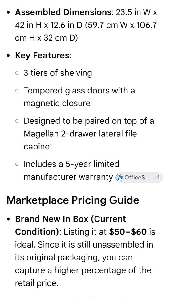 3 Shelf glass door hutch - photo 3