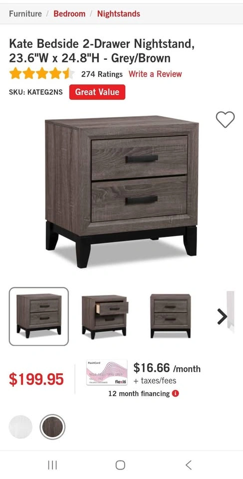 kate 2-Drawer Nightstand - photo 2