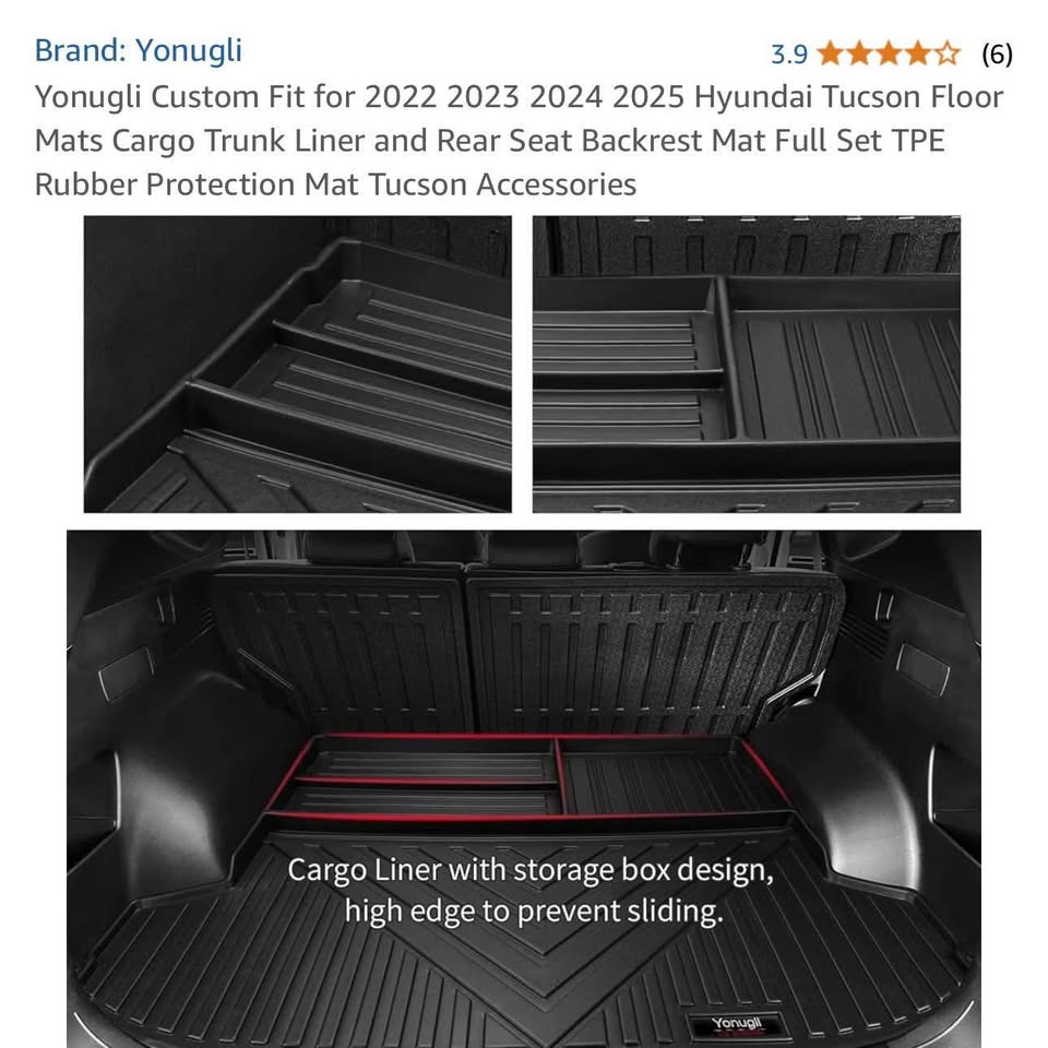 Hyundai Tucson Floor Mats & Cargo Liner (2022–2025) - photo 3