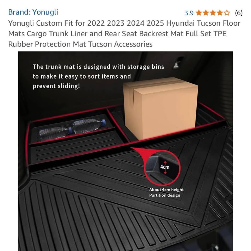 Hyundai Tucson Floor Mats & Cargo Liner (2022–2025) - photo 4