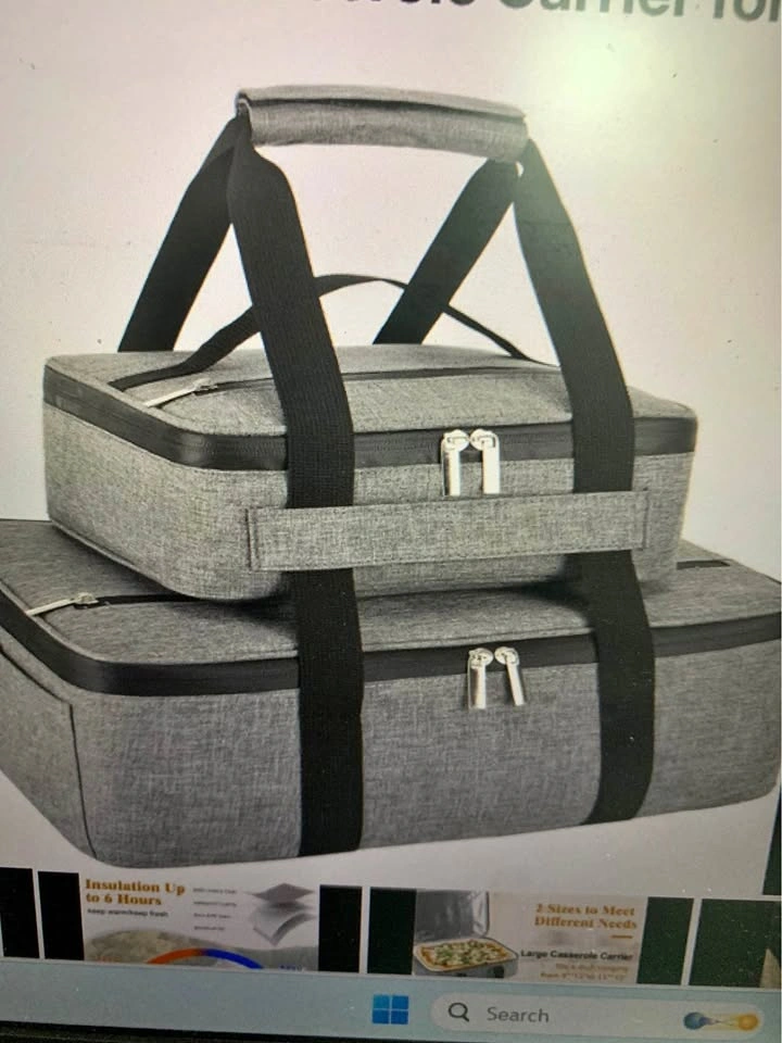 New - Insulated casserole carrier x2